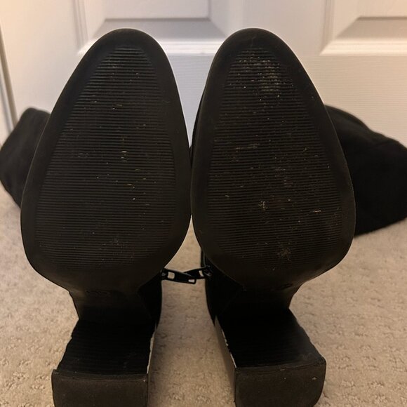 A New Day Faux-Suede Block-Heel Side Zip Knee-High Black Boots Women's Size 6.5 - Picture 8 of 9